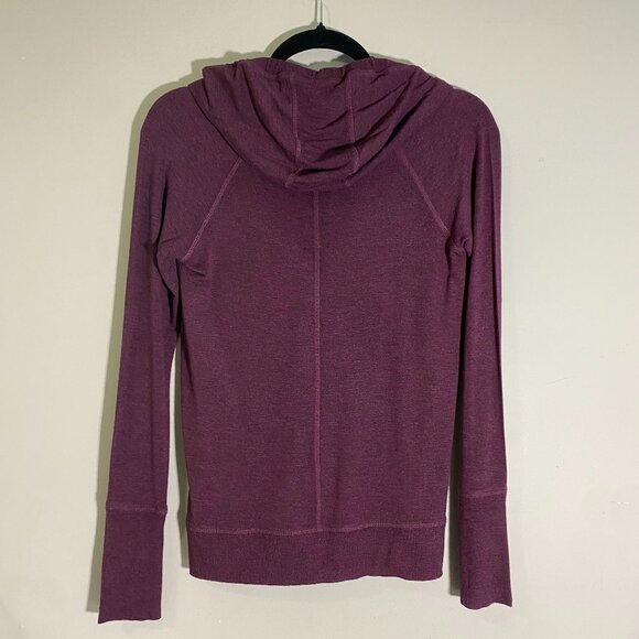 Athleta | Inner Twist Hoodie Wrap-Front Chianti Heather Plum Top‎ XS Women's - Picture 4 of 10